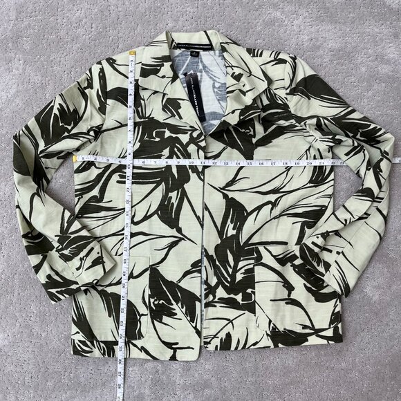 *NWT* Linda Allard Ellen Tracy Tropical Leaf Green Blazer Shoulder Pads Sz 8 - Picture 12 of 12